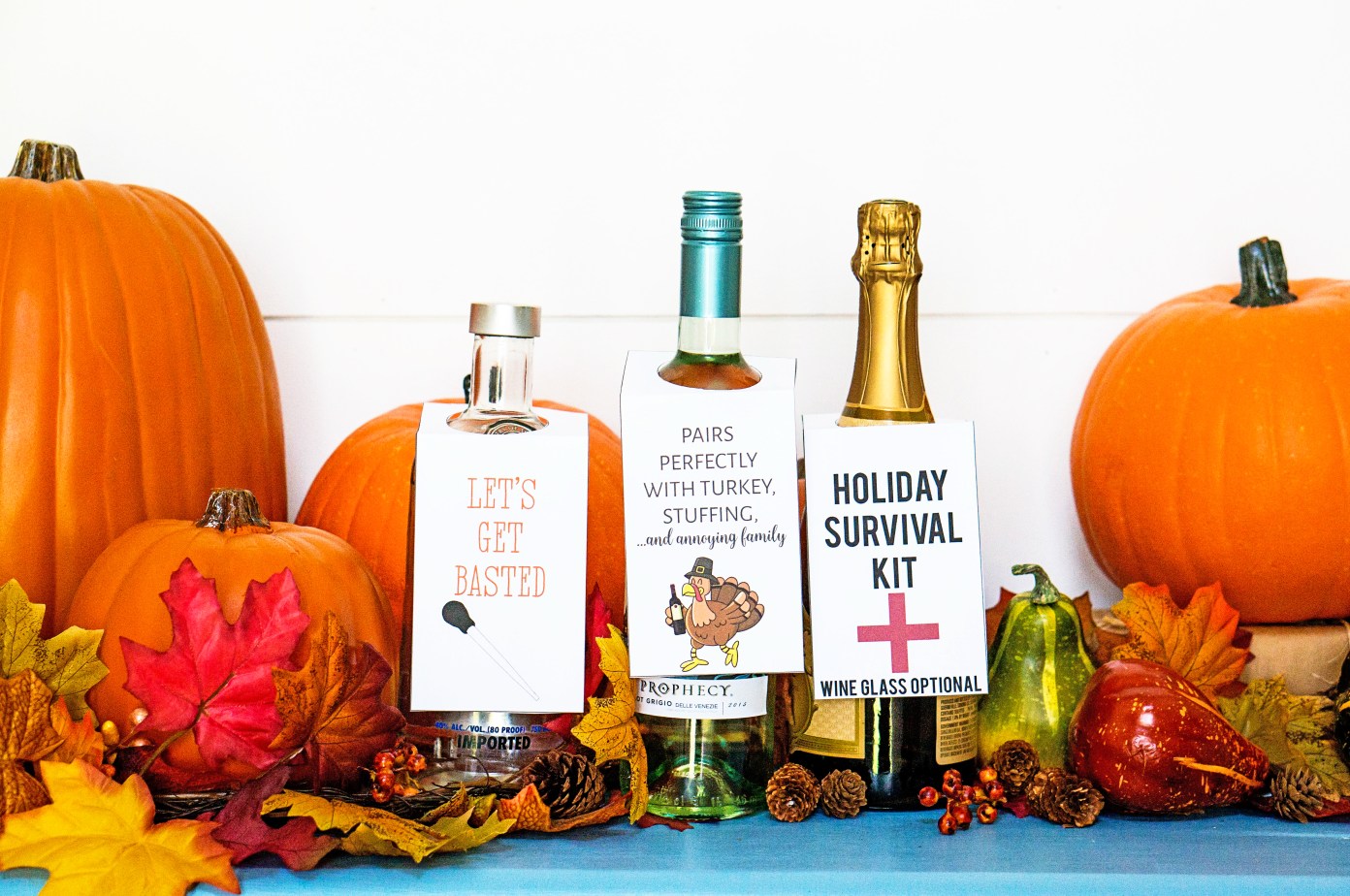 Wine Thanksgiving Labels Thanksgiving Wine Labels. Part of Free Thanksgiving Printables Round-Up. Over 50 free Thanksgiving printables including decor, planners, labels, food decoration, and more! #thanksgiving #free #printable #freeprintable #thanksgivingprintable