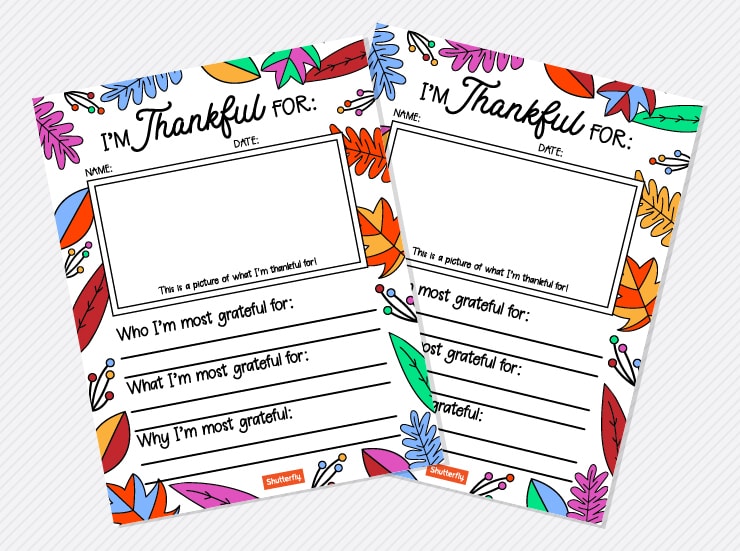 I am Thankful For. Part of Free Thanksgiving Printables Round-Up. Over 50 free Thanksgiving printables including decor, planners, labels, food decoration, and more! #thanksgiving #free #printable #freeprintable #thanksgivingprintable