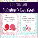Pin image for free printable Valentine's Day cards