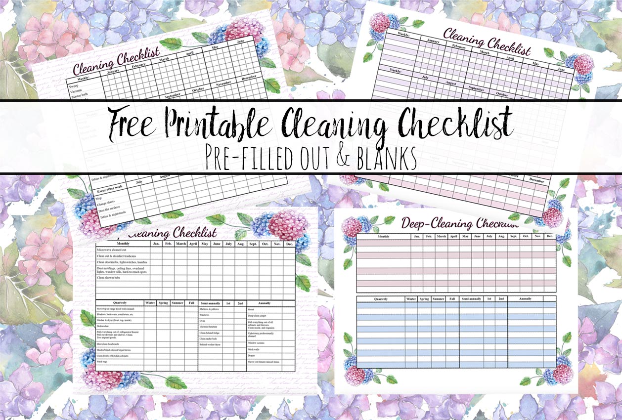 Free Printable Cleaning Charts For Adults