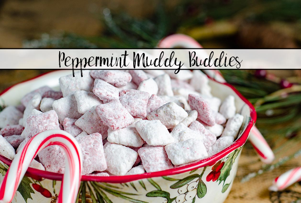 Peppermint Muddy Buddies, Candy Cane Muddy Buddies