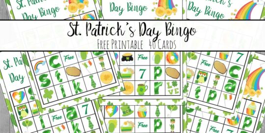 Free Printable St. Patrick’s Day Bingo. Plus an optional twist on how to play “Lucky Bingo”. 40 cards…enough for an entire class or changing cards.