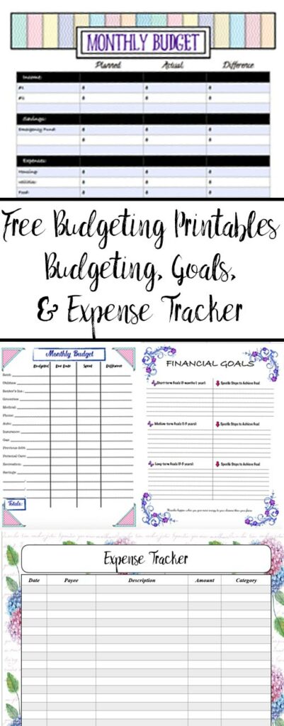 free budgeting printables expense tracker budget amp goal free online budget tracker