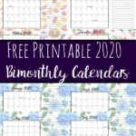 Pin image collage of 2020 bimonthly calendars.