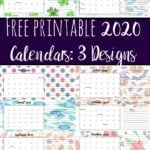 Pin image for 2020 free printable quarterly calendars.