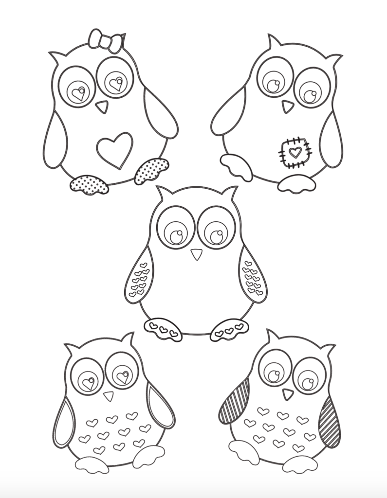 Free printable coloring sheet for Valentine's Day.