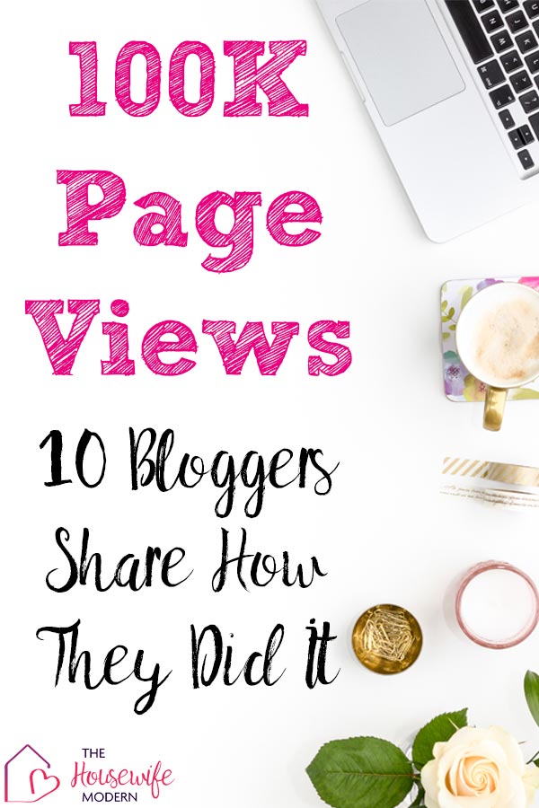 Pin image for how to get blog traffic. White desktop with text overlay.