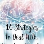 Pin image for dealing with negative people. Glowing brain on blue background with text overlay.