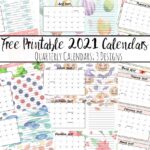 Free Printable 2021 Quarterly Calendars with Holidays: 3 Designs. Holiday theme, bright and floral theme, and classic elegant theme- choose which works for you!