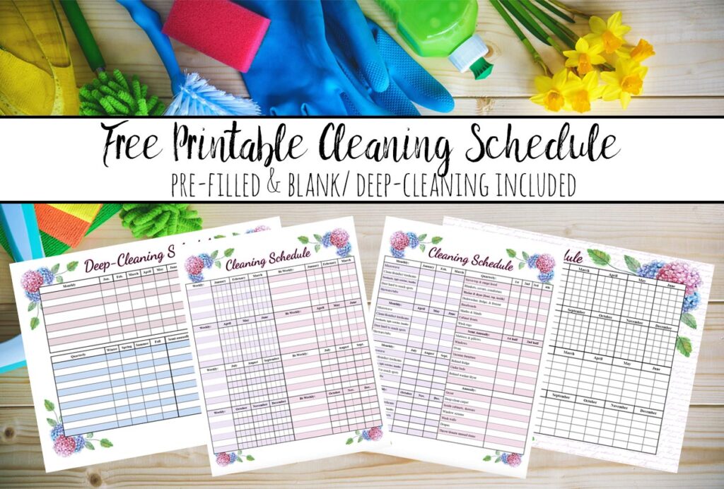 Free Printable Cleaning Schedule: Weekly and Deep-Cleaning