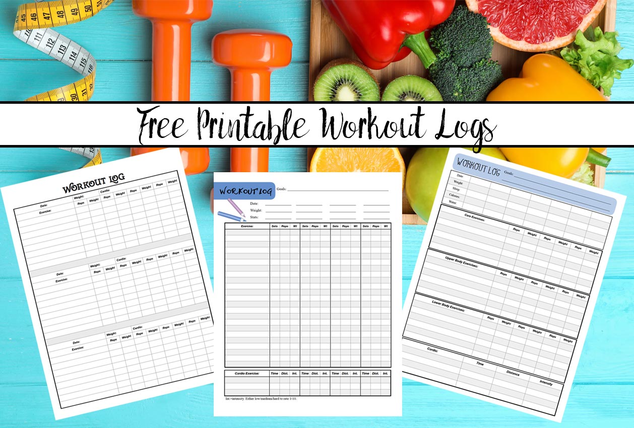 free printable workout logs 3 designs for your needs