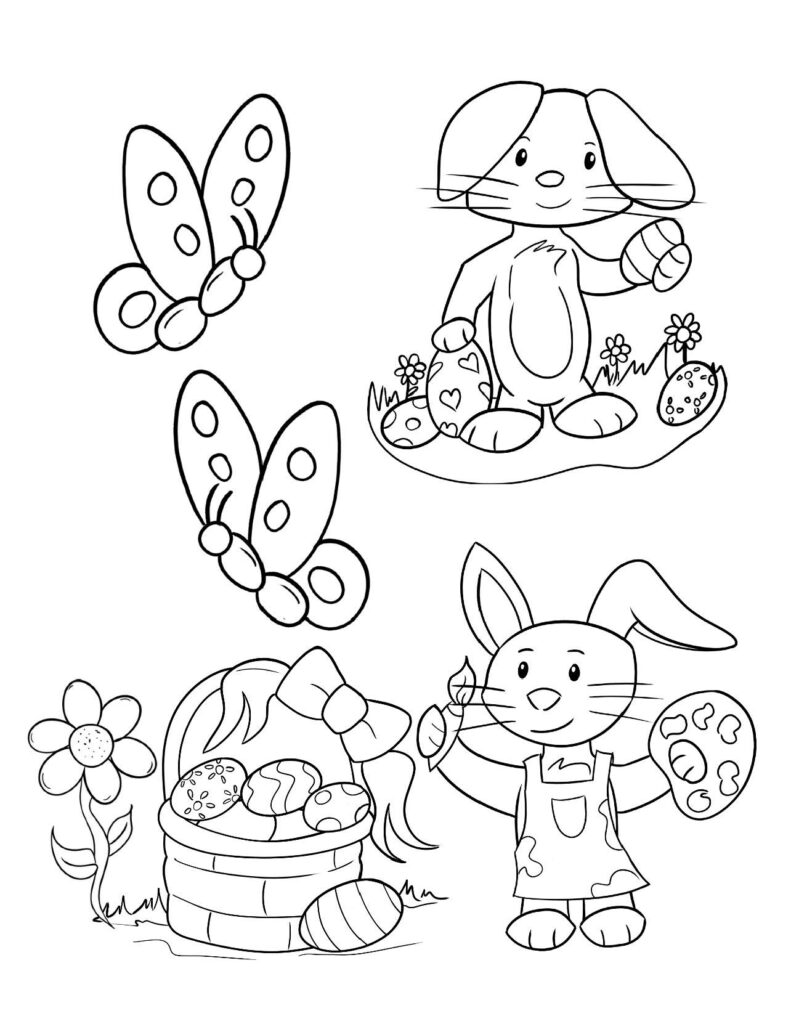 Free printable Easter Coloring Page: Design 3 of 6