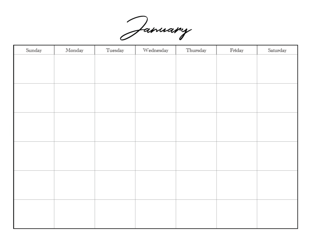 Black and white horizontal January
