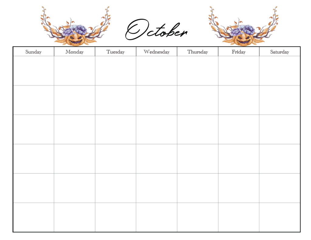 October horizontal holiday