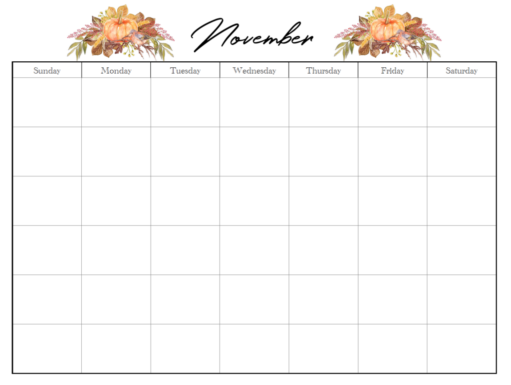 November horiztonal holiday