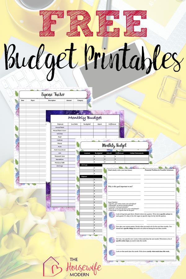 Yellow bright image for free budgeting printables.