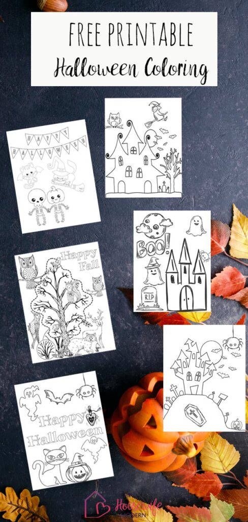 Pin image for free printable Halloween coloring pages.