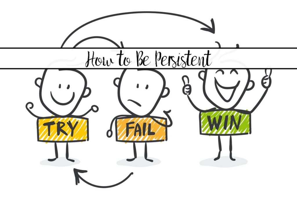 Featured image for how to be persistent...three guys showing you need to keep trying when you fail to win.