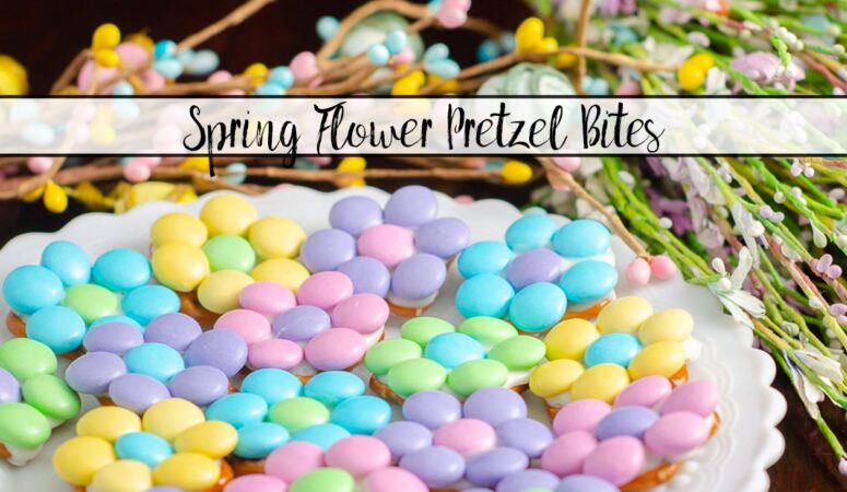 Spring Flower M&M Pretzel Bites