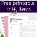 Pin image for free printable weekly planner calendars