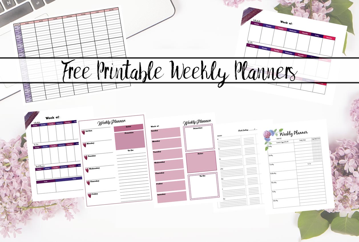 free printable weekly planners multiple designs