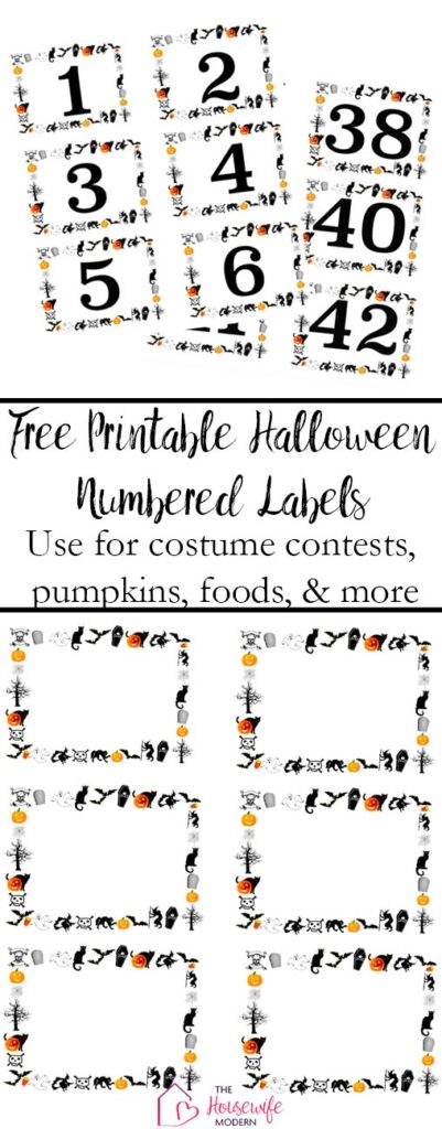 Pin image for free printable halloween numbered labels.