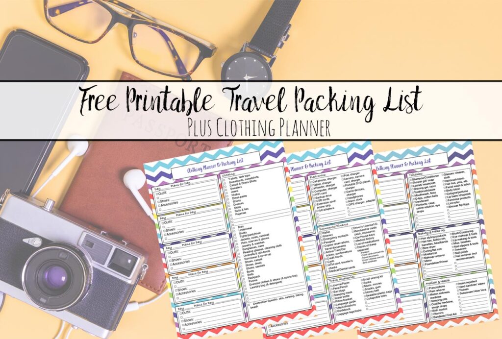 Free Printable Master Vacation Packing List & Clothing Planner