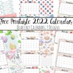 Featured image showing a preview of all three printable 2022 quarterly calendars
