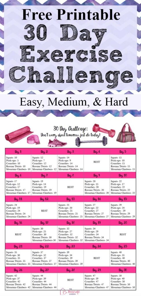 Pin image of 30 day workout challenge