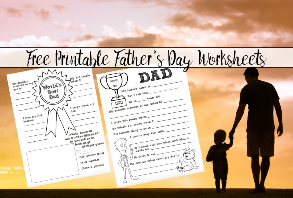 Free Printable Father’s Day Worksheets: 2 designs