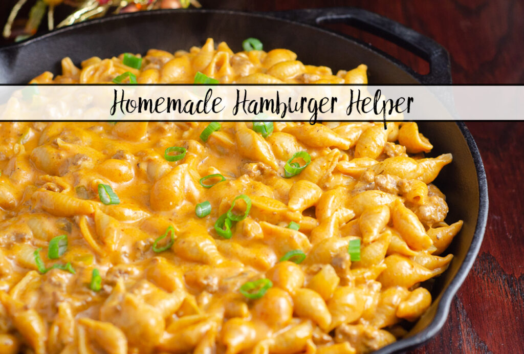 Featured image for hamburger helper. In cast-iron skillet