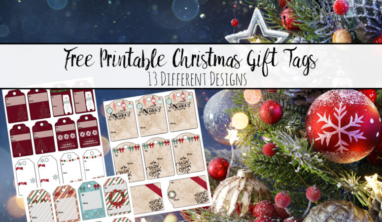 Featured image. Blue star background with Christmas garland and balls. Preview of all designs on top and text overlay.