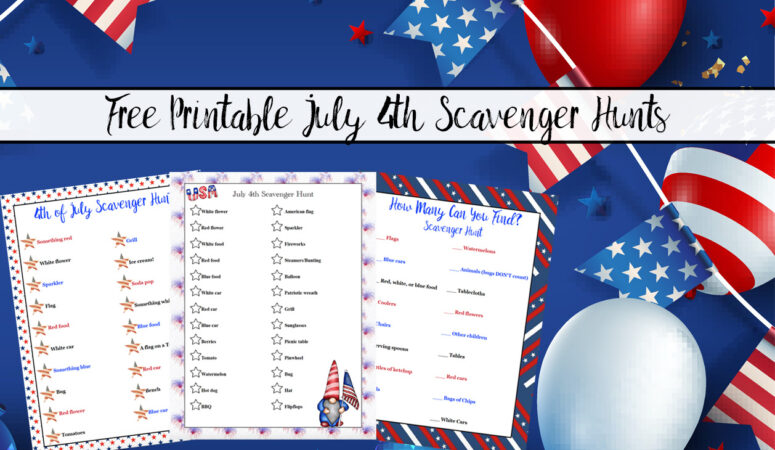Free Printable July 4th Scavenger Hunts