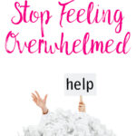 Pin image. Person buried in pile of paper with help sign.