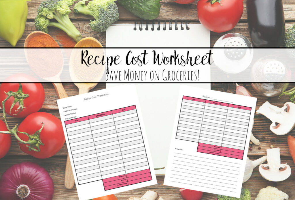 Free Printable Recipe Cost Worksheet