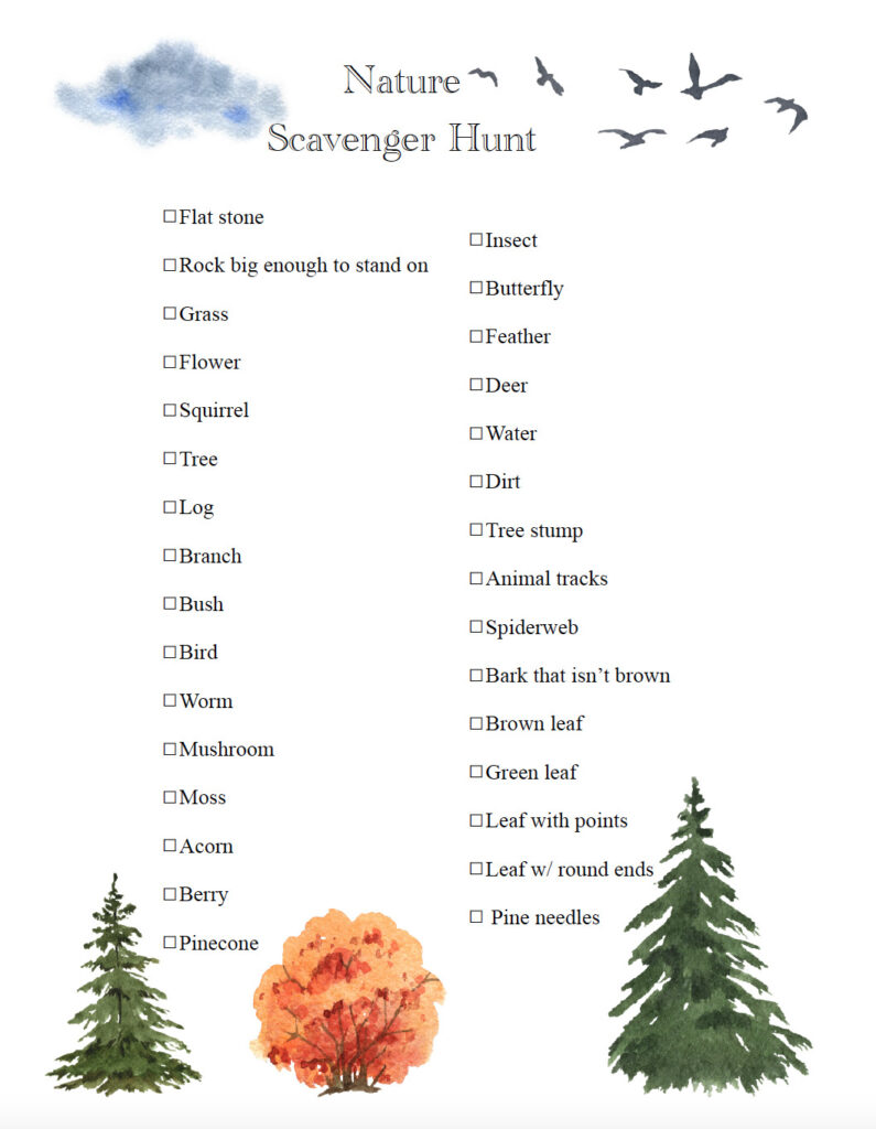 Nature scavenger hunt