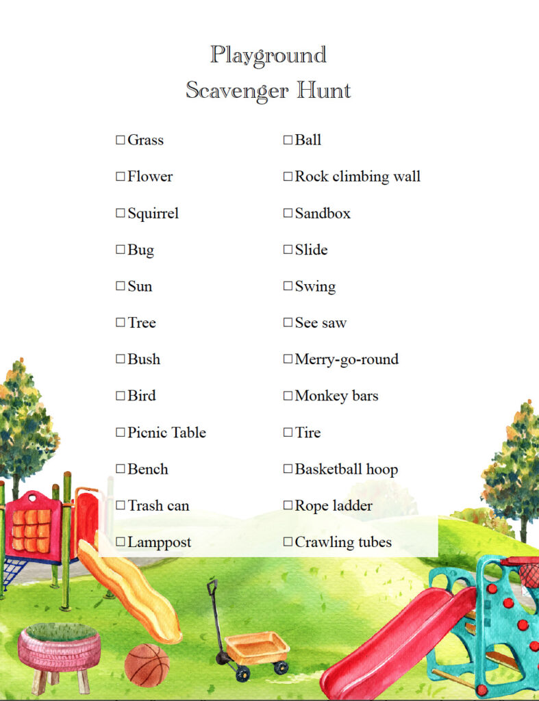 Playground scavenger hunt