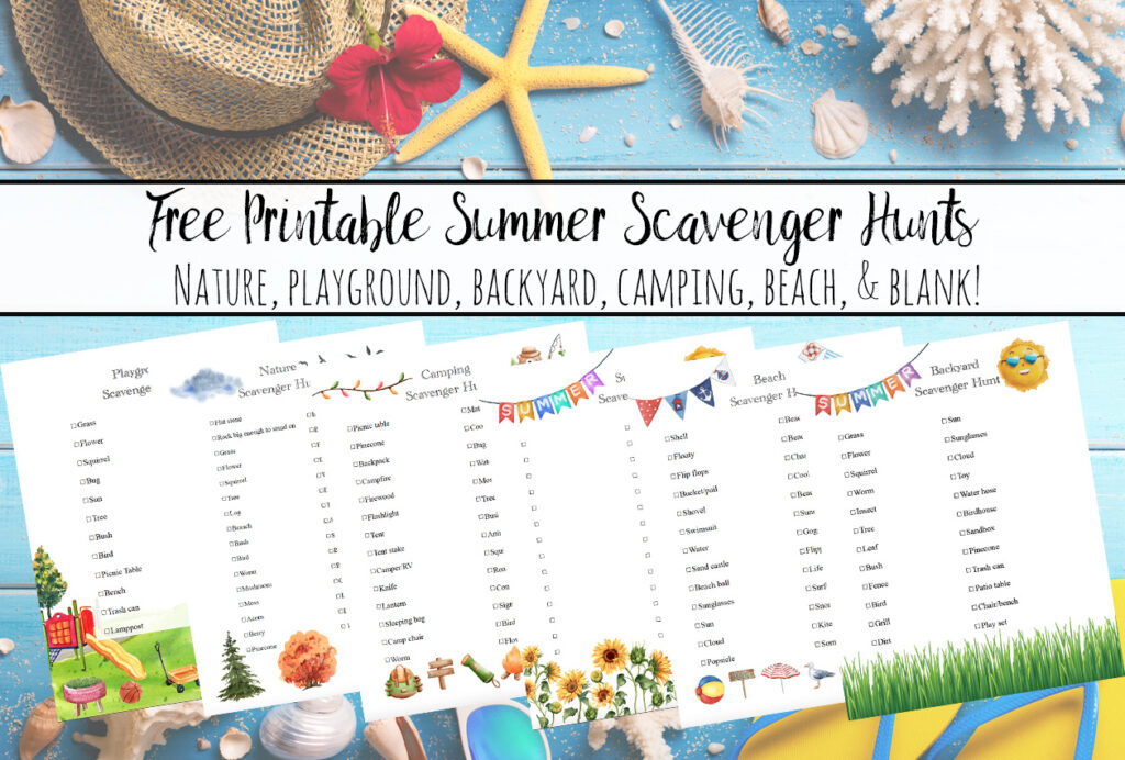 Featured image. Preview of all 6 hunts. Blue boards. Sea stuff.