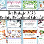 Featured image for free printable 2023 monthly motivational calendars