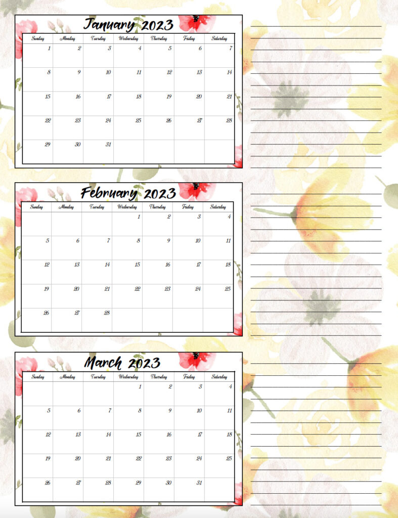 Yellow and red flower theme- 1st quarter
