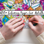 Featured image. Woman coloring page with text overlay.