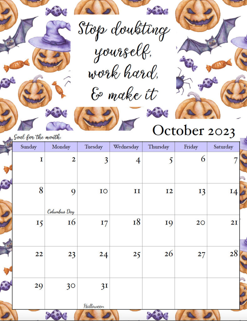 October 2023 calendar