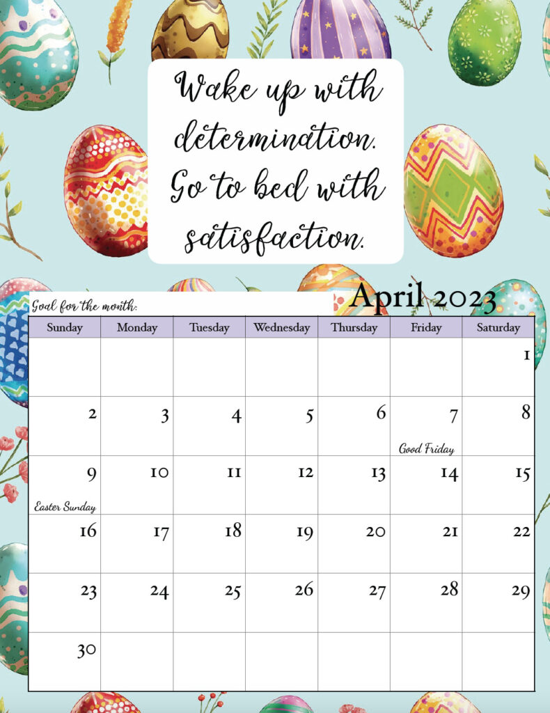 April 2023 calendar