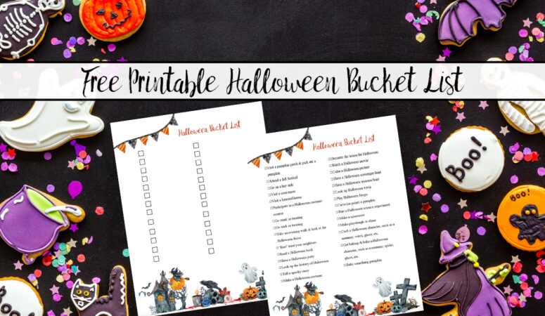 Featured image. Halloween cookies on black background; preview of 2 bucket lists