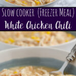 Slow Cooker White Chicken Chili. Delicious, easy white chicken chili. I always make a double batch and freeze half! Fabulous freezer meal.