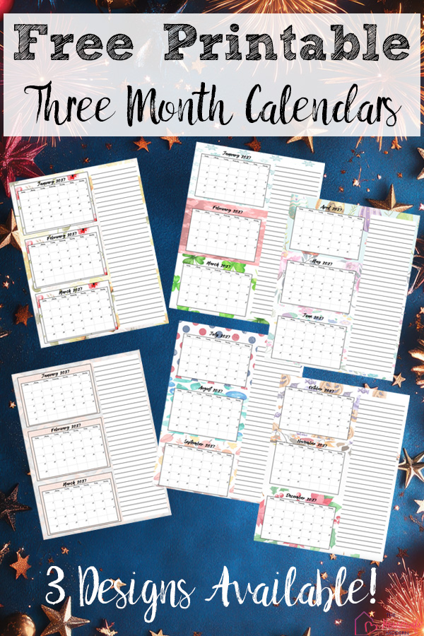 Download free printable 2027 three month calendars in PDF format! These printable quarterly calendars include beautiful floral, holiday-themed, and elegant rose gold marble designs. Perfect for planning at home, school, or the office.