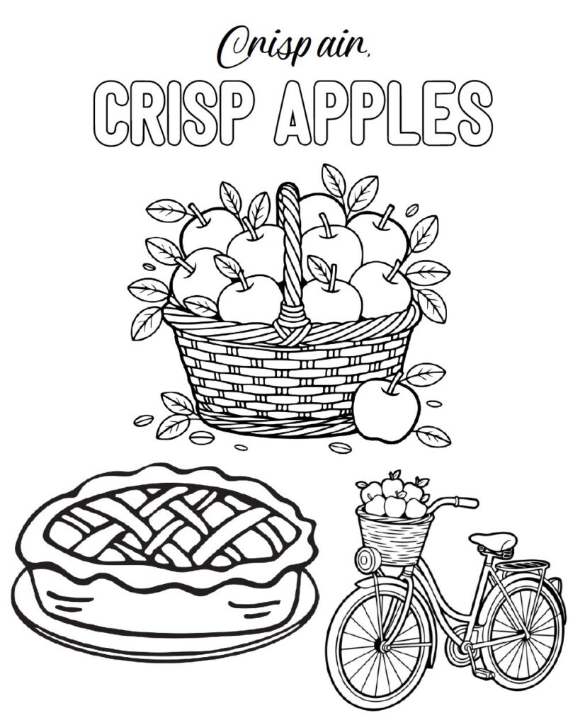 Free printable apple coloring pages for kids. These fun fall coloring sheets are perfect for apple-themed lessons, classroom activities, homeschool, and autumn celebrations.
