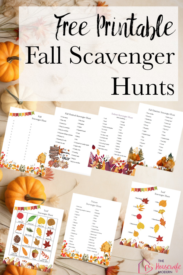 Download a free printable fall scavenger hunt for kids! This collection includes 7 fall scavenger hunt printables, including a fall nature scavenger hunt, outdoor scavenger hunt, fall festival scavenger hunt, leaf scavenger hunt, and blank printable. These are great for classrooms, homeschool, parties, and outdoor family fun