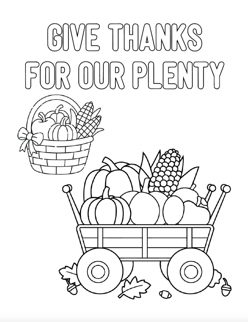 This free printable Give Thanks coloring page is a fun way for kids to celebrate Thanksgiving. Download the PDF and enjoy an easy holiday coloring activity for school or home.