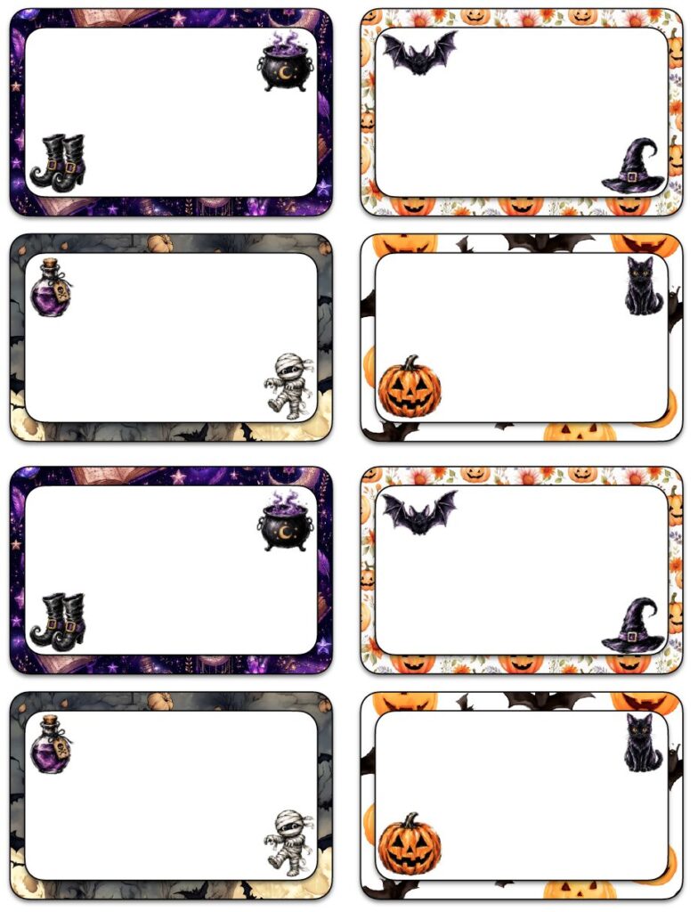 Label your Halloween buffet, dessert table, drinks, and party snacks with these free printable Halloween food labels. The larger 3.5